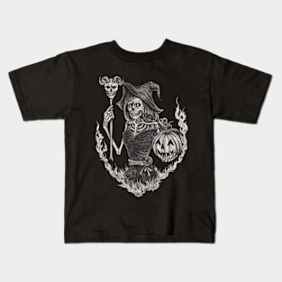 Fantasy witch skull halloween. Kids T-Shirt